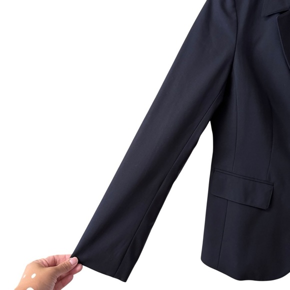 Lafayette 148 NY Wool Blend Stretch Blazer Jacket Coat Size 4 Black Office Work - Picture 4 of 10